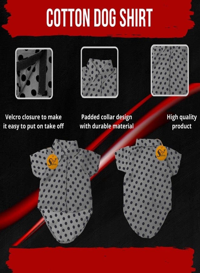 Sage Square Funky Soft Material Dog Shirt | Cool/Funky Print Pet | Soft Light Weight | Comfortable & Breathable Dog Clothing | Trendy Vest Outfit (Medium - 16 inch) (Polka Grey) - Image 5